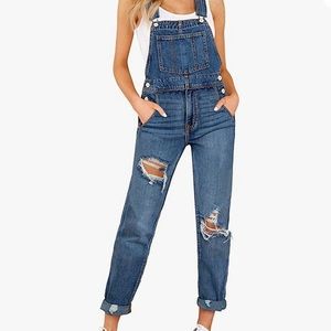 Luvamia Stretch Overalls Ripped Distressed, Size XL NWOT